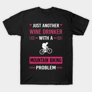 Wine Drinker Mountain Biking MTB T-Shirt